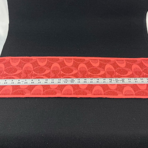 Coach Signature C Scarf Large Font Metallic Red Tones RN#132154 - Picture 6 of 9
